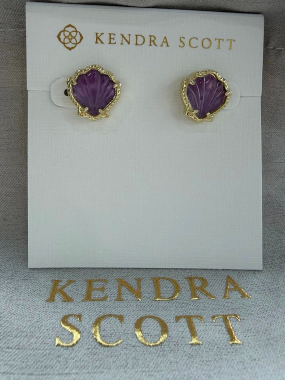 Kendra Scott purple shell earrings